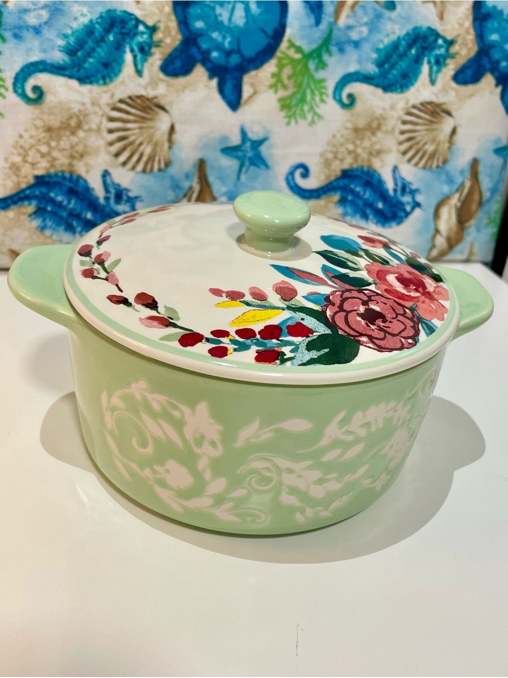 The Pioneer Woman Prairie Signature Mini Stoneware Casserole Dish with Lid